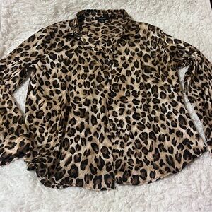 Ambiance Leopard Print Button Down Shirt